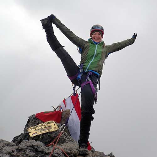 Annelie Pompe på toppen av Mount Everest