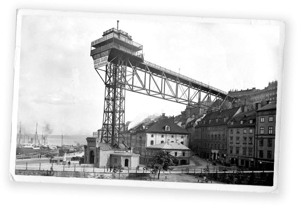 Bild över Slussen i Stockholm på 1920-talet